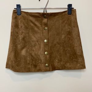 LF Japonica Suede button mini skirt